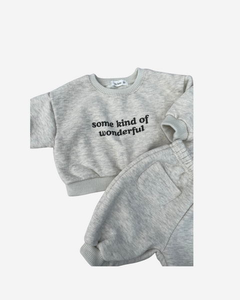 Grey Slogan Baby Tracksuit