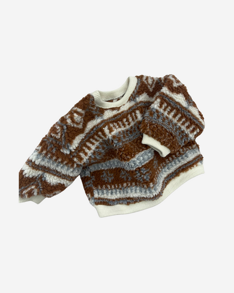 Fluffy Brown Nordic Jumper.