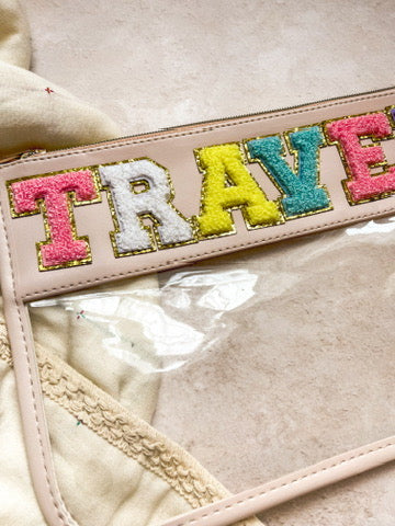 Large Colourful Travel Patch Pouch