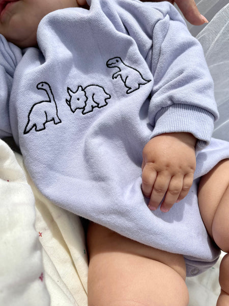 Dinosaur Embroidered Romper