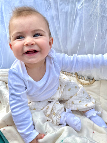 Quilted Oversized Pants - Gold Bow