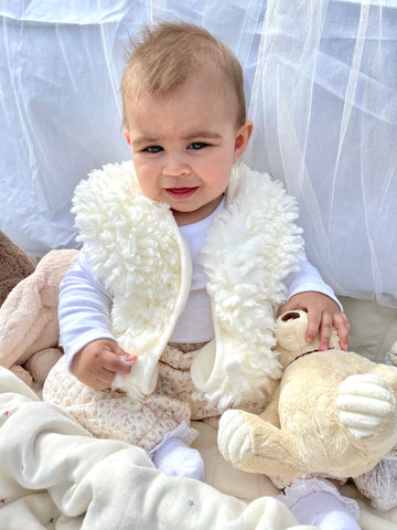 Cream Fluffy Gilet.