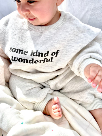 Grey Slogan Baby Tracksuit