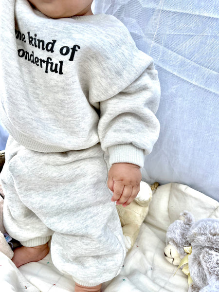 Grey Slogan Baby Tracksuit