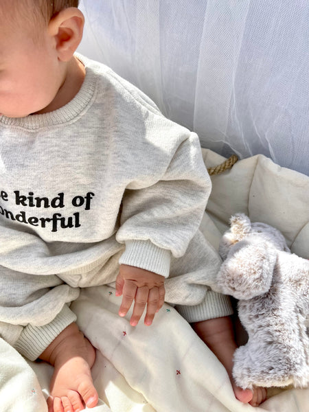 Grey Slogan Baby Tracksuit