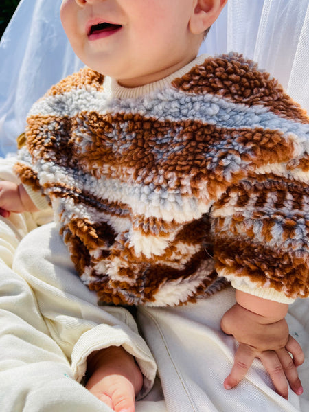 Fluffy Brown Nordic Jumper.