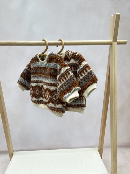 Fluffy Brown Nordic Jumper.