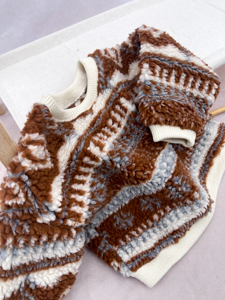 Fluffy Brown Nordic Jumper.