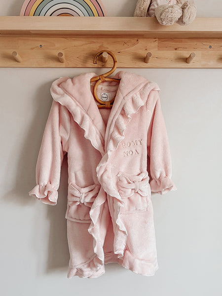 Girls Personalised Ruffle Dressing Gown